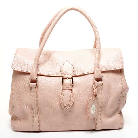 FENDI Leather Selleria Shoulder Bag pink WS25640