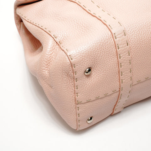 FENDI Leather Selleria Shoulder Bag pink WS25640