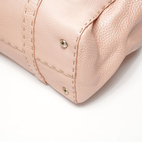 FENDI Leather Selleria Shoulder Bag pink WS25640