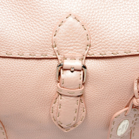 FENDI Leather Selleria Shoulder Bag pink WS25640