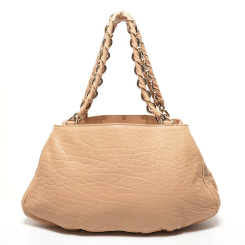 FENDI Mia Mamma Leather Chain Bucket One Belt Shoulder Bag Brown WS25641