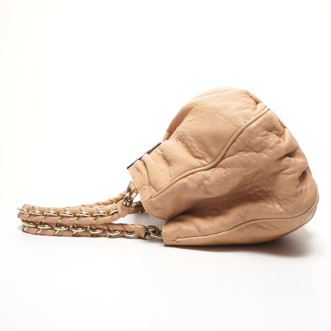 FENDI Mia Mamma Leather Chain Bucket One Belt Shoulder Bag Brown WS25641