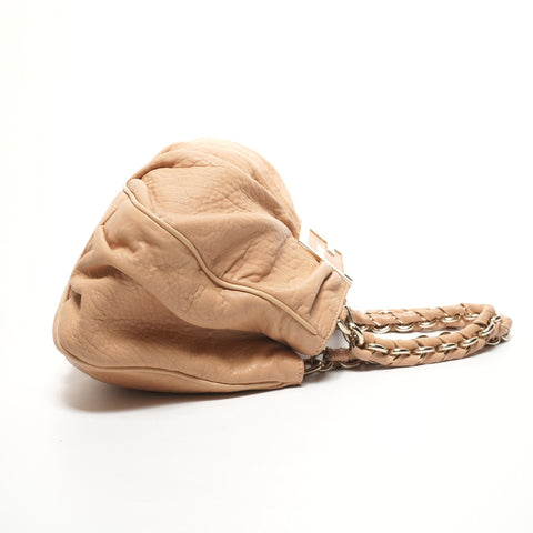 FENDI Mia Mamma Leather Chain Bucket One Belt Shoulder Bag Brown WS25641