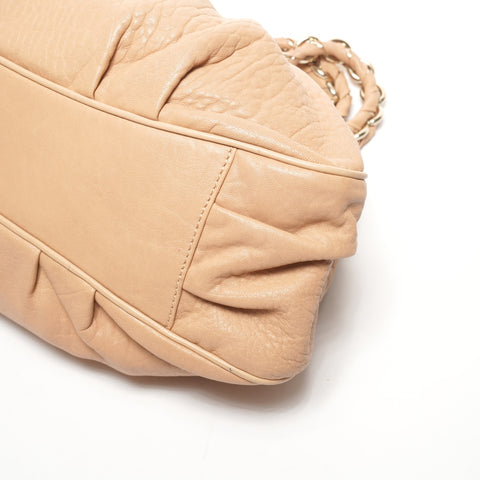 FENDI Mia Mamma Leather Chain Bucket One Belt Shoulder Bag Brown WS25641