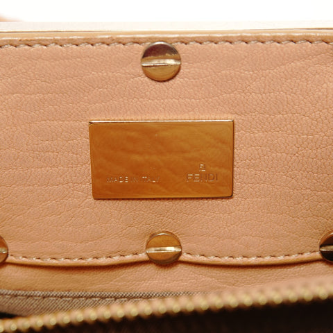 FENDI Mia Mamma Leather Chain Bucket One Belt Shoulder Bag Brown WS25641