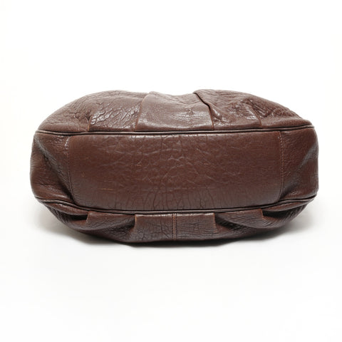 FENDI Mia Mamma Leather Chain Bucket One Belt Shoulder Bag Brown WS25642