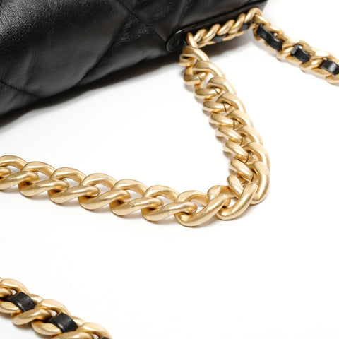 CHANEL CHANEL 19 Chain Large Matelasse Leather Shoulder Bag black WS25644