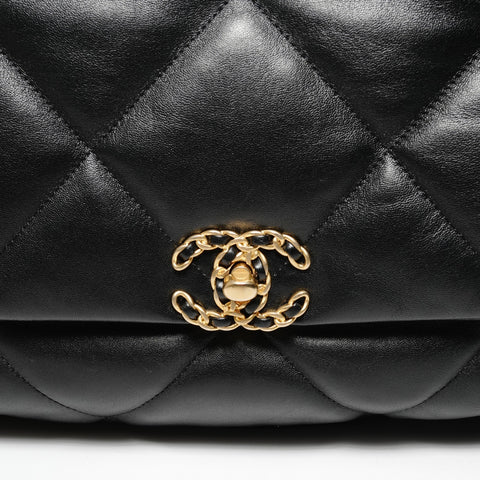 CHANEL CHANEL 19 Chain Large Matelasse Leather Shoulder Bag black WS25644