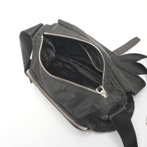 PRADA Nylon triangle logo Shoulder Bag black WS25645