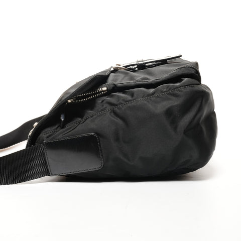 PRADA Nylon triangle logo Shoulder Bag black WS25645
