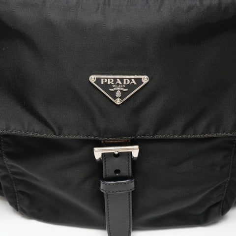 PRADA Nylon triangle logo Shoulder Bag black WS25645