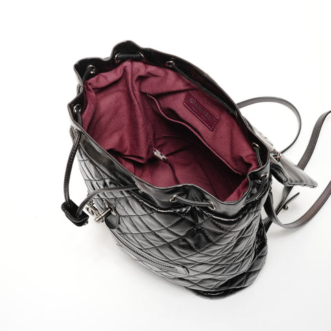 CHANEL No. 23 2016-2017 Matelasse Leather Backpack Â· Daypack black WS25646