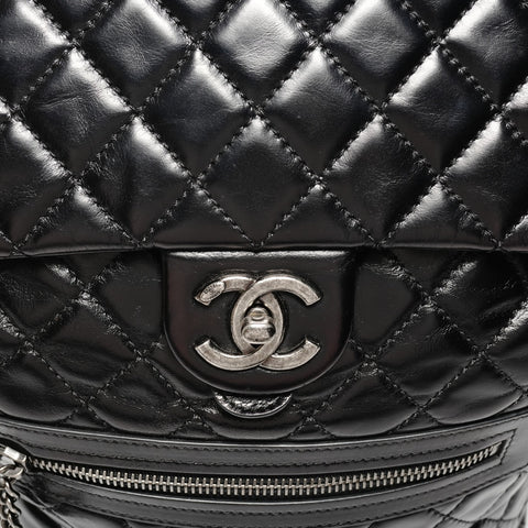 CHANEL No. 23 2016-2017 Matelasse Leather Backpack Â· Daypack black WS25646