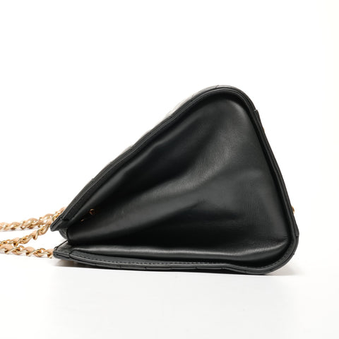 CHANEL 15th Series 2011 Lambskin Gabriel Accordion Chain Shoulder Bag black WS25647