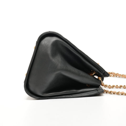 CHANEL 15th Series 2011 Lambskin Gabriel Accordion Chain Shoulder Bag black WS25647