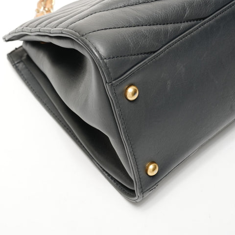 CHANEL 15th Series 2011 Lambskin Gabriel Accordion Chain Shoulder Bag black WS25647