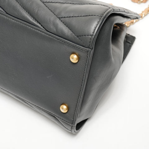 CHANEL 15th Series 2011 Lambskin Gabriel Accordion Chain Shoulder Bag black WS25647