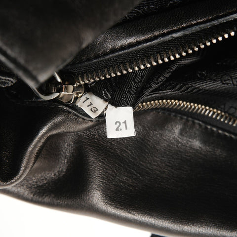 PRADA Nylon leather Shoulder Bag black WS25648