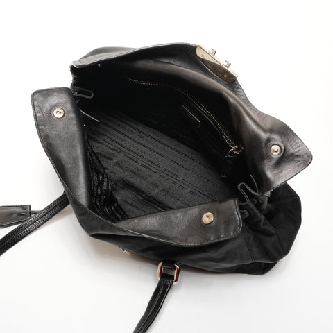PRADA Nylon leather Shoulder Bag black WS25648