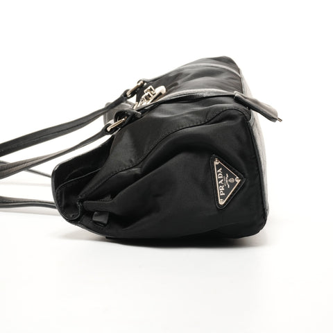 PRADA Nylon leather Shoulder Bag black WS25648
