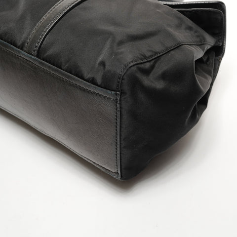 PRADA Nylon leather Shoulder Bag black WS25648