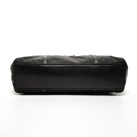 PRADA Nylon leather Shoulder Bag black WS25648