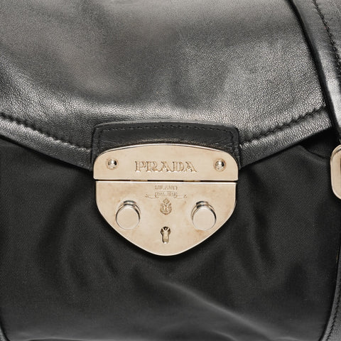 PRADA Nylon leather Shoulder Bag black WS25648