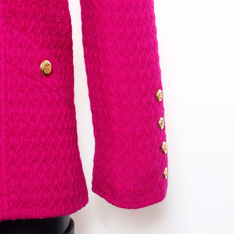 Chanel coco mark bouton jupe tweed taille 34 costume violet ws2565