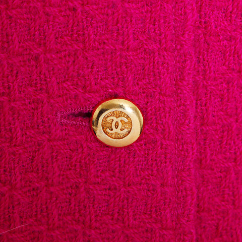 Chanel coco mark bouton jupe tweed taille 34 costume violet ws2565