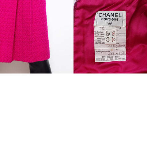 CHANEL COCO Mark button tweed skirt size 34 suit purple WS2565