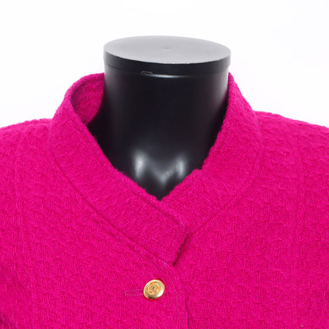 CHANEL COCO Mark button tweed skirt size 34 suit purple WS2565