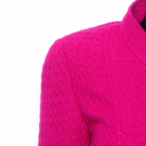 CHANEL COCO Mark button tweed skirt size 34 suit purple WS2565
