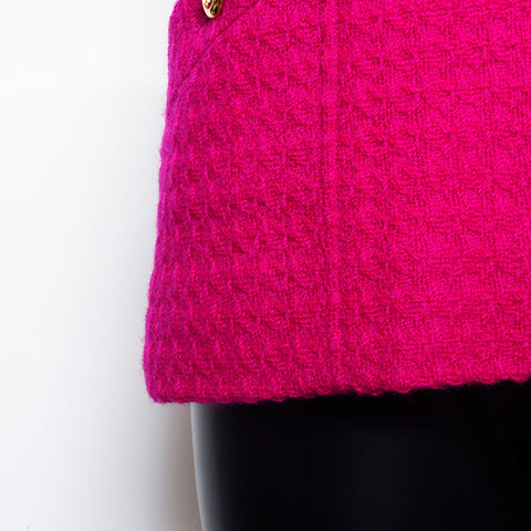 Chanel coco mark bouton jupe tweed taille 34 costume violet ws2565