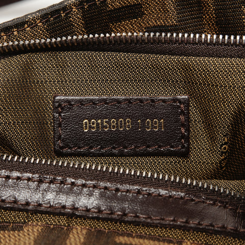 FENDI Canvas Zucca Mamma Bucket Tote Bag Brown WS25653