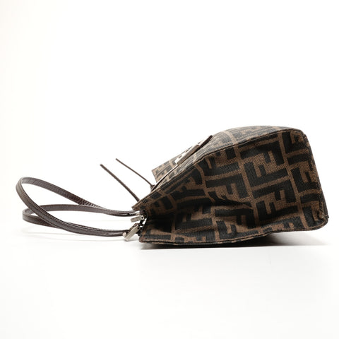 FENDI Canvas Zucca Mamma Bucket Tote Bag Brown WS25653