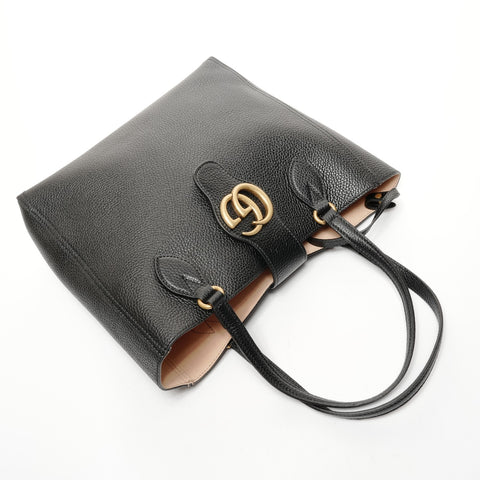 GUCCI GG Marmont Leather Tote Bag Shoulder Bag black WS25654
