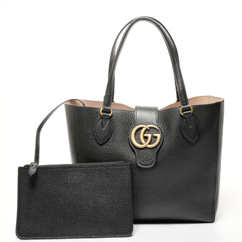 GUCCI GG Marmont Leather Tote Bag Shoulder Bag black WS25654
