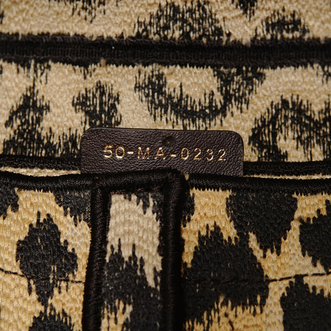 Christian Dior Leopard canvas saddlebag Shoulder Bag black WS25655