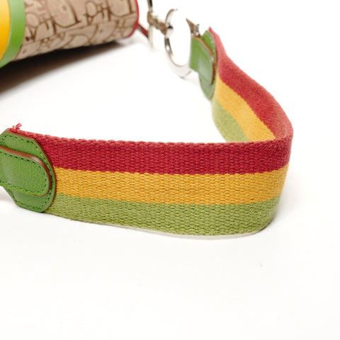 Christian Dior Rasta Trotter Canvas Saddle Shoulder Bag Brown WS25656