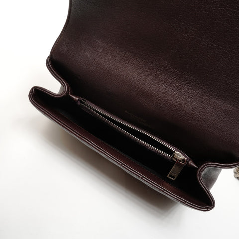 YVES SAINT LAURENT Small Lulu Top Handle 2-Way Bag Shoulder Bag Brown WS25657