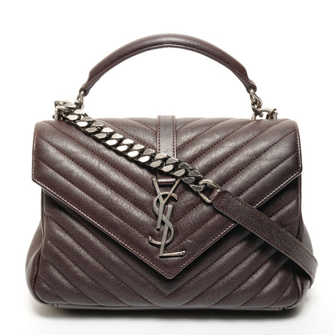 YVES SAINT LAURENT Small Lulu Top Handle 2-Way Bag Shoulder Bag Brown WS25657