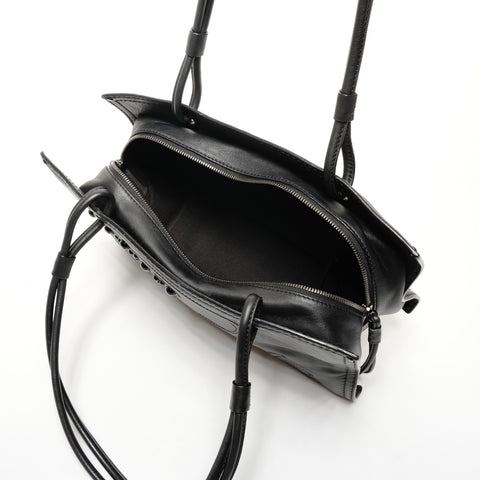 LOEWE Logo Leather Tote Bag Shoulder Bag black WS25660