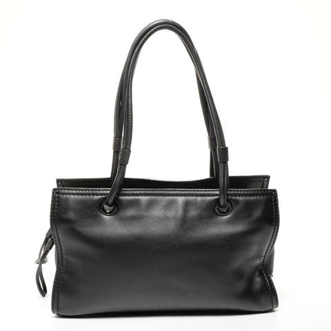 LOEWE Logo Leather Tote Bag Shoulder Bag black WS25660