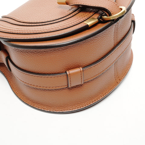 Chloe Leather Grain Leather Marcy Smo Shoulder Bag Brown WS25661