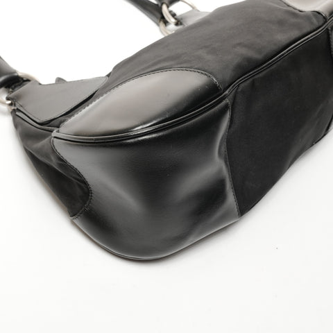 PRADA Nylon triangle logo Shoulder Bag black WS25662