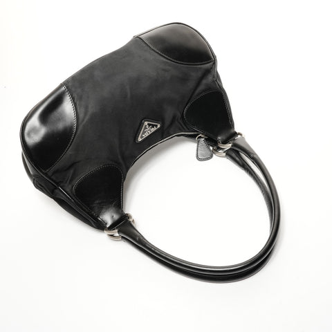 PRADA Nylon triangle logo Shoulder Bag black WS25662