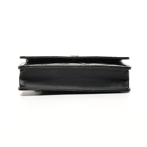 CHANEL Patent Leather Chain Wallet, No. 19, 2014, Flap Matelasse Shoulder Bag black WS25663