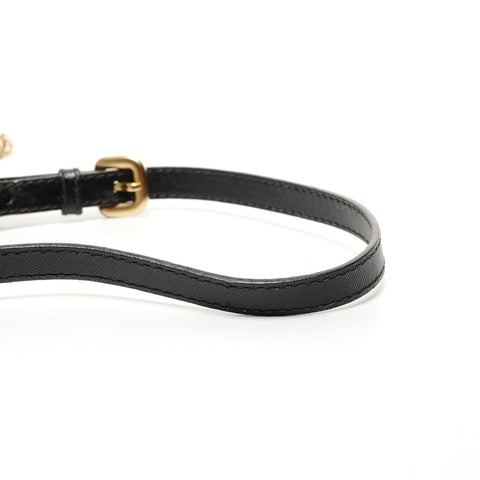 PRADA Logo Mini Pochette Chain Nylon Shoulder Bag black WS25664