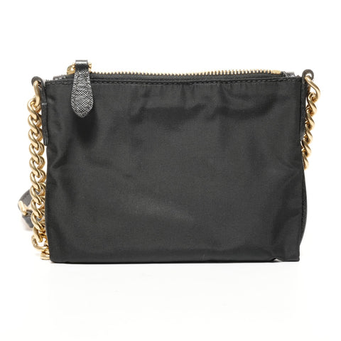 PRADA Logo Mini Pochette Chain Nylon Shoulder Bag black WS25664