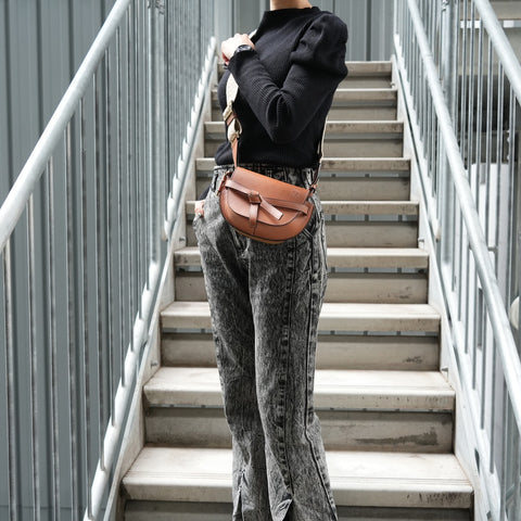 LOEWE Gate Dual Anagram Mini Pochette in Soft Calfskin with Logo Jacquard and Tan Shoulder Bag Brown WS25665